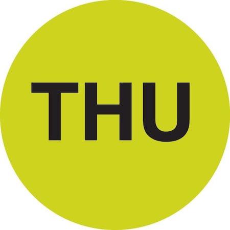 Decker Tape Products Label, DL6532, DAYS OF WEEK - THU, 2" DIAMETER DL6532